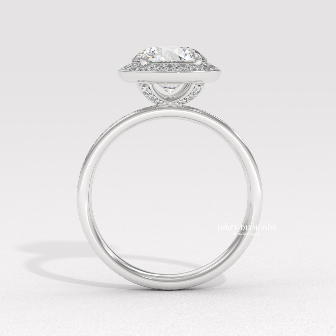 anniversary gift ring, wedding proposal ring, diamond ring gift for her, classic bridal ring, sparkling bridal jewelry, women's engagement jewelry, premium bridal ring, luxury engagement jewelry, timeless bridal jewelry, round halo setting, halo lab diamond ring, engagement ring trends,