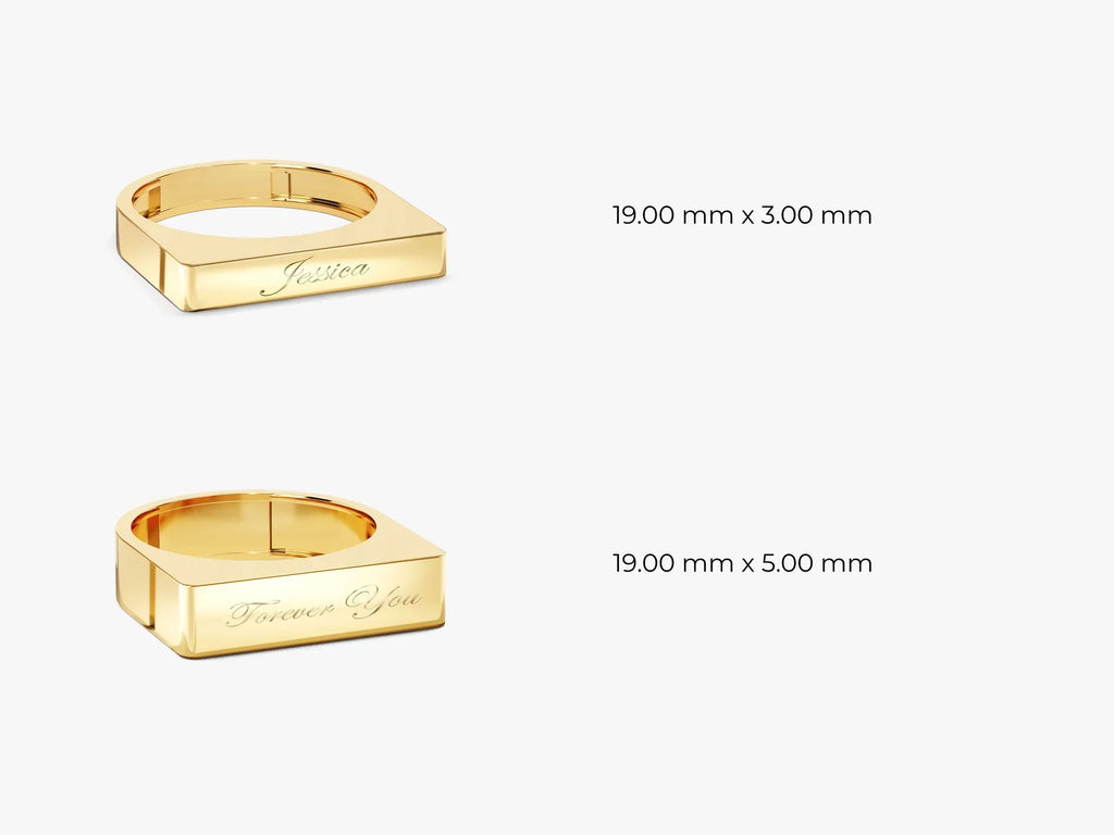 Elongated Rectangular Signet Ring For Women
