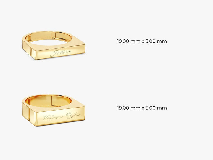 Elongated Rectangular Signet Ring For Women