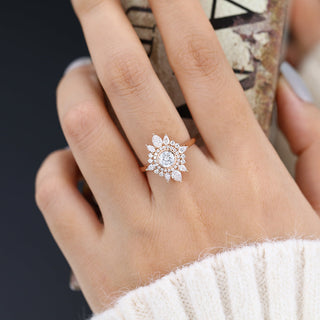 round-shaped-moissanite-cluster-halo-engagement-ring