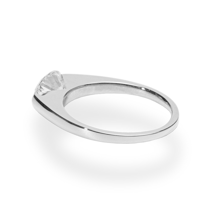 1.0CT-2.0CT East West Oval Cut Lab Grown Diamond Engagement Ring