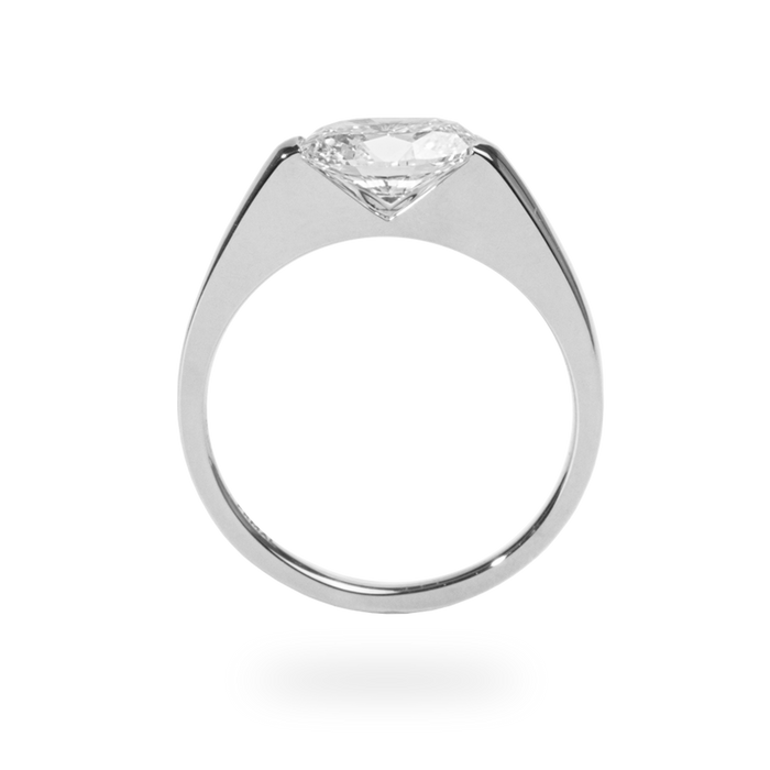 1.0CT-2.0CT East West Oval Cut Lab Grown Diamond Engagement Ring