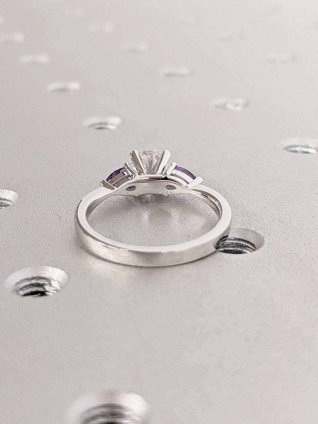 emerald cut cluster diamond proposal ring