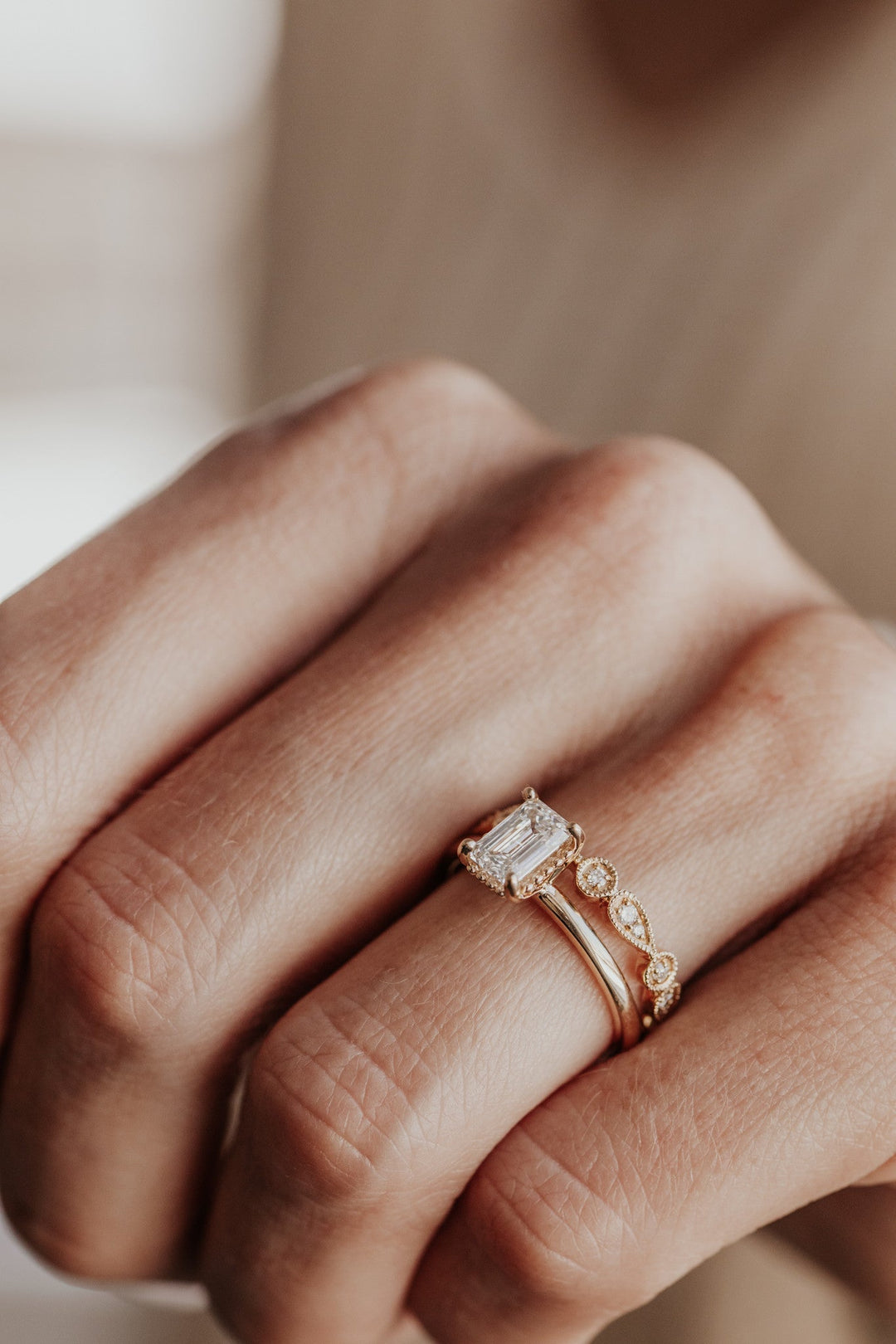 engagement ring, emerald solitaire ring,