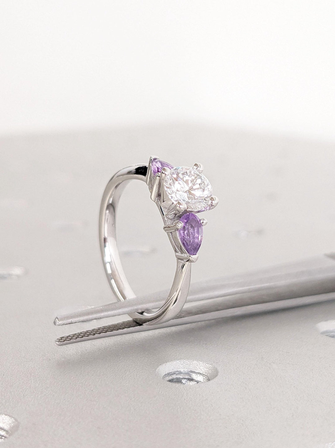emerald cut cluster bridal ring for women