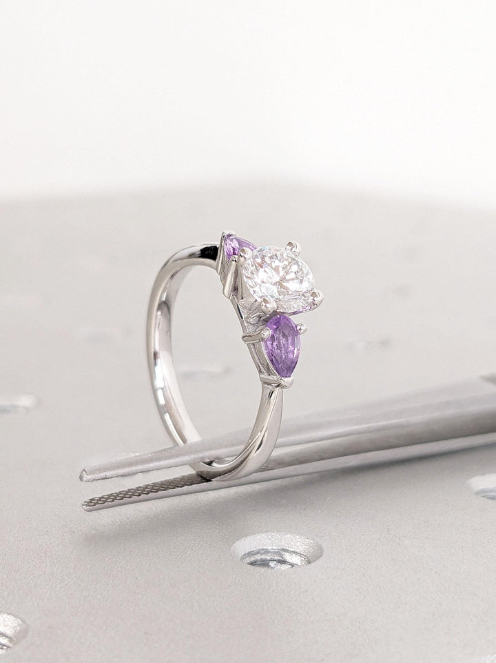 emerald cut cluster bridal ring for women