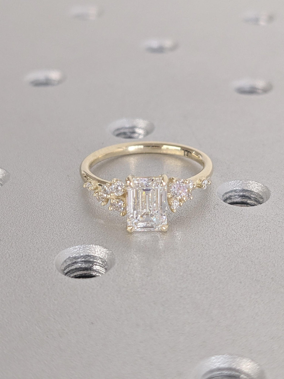 emerald cut premium engagement ring,
