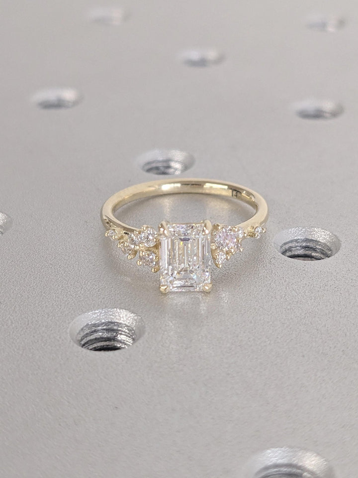 emerald cut premium engagement ring,