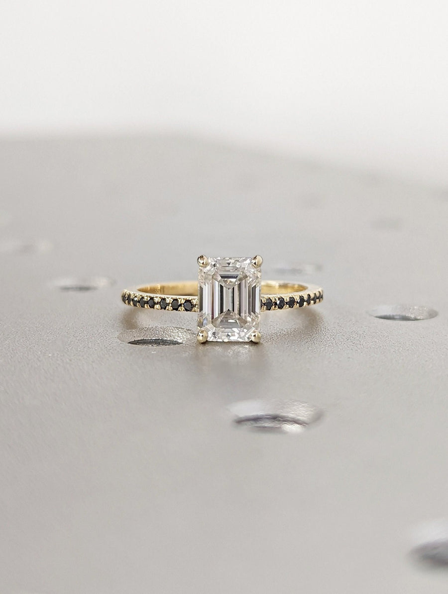 1.5 carat emerald cut diamond ring,