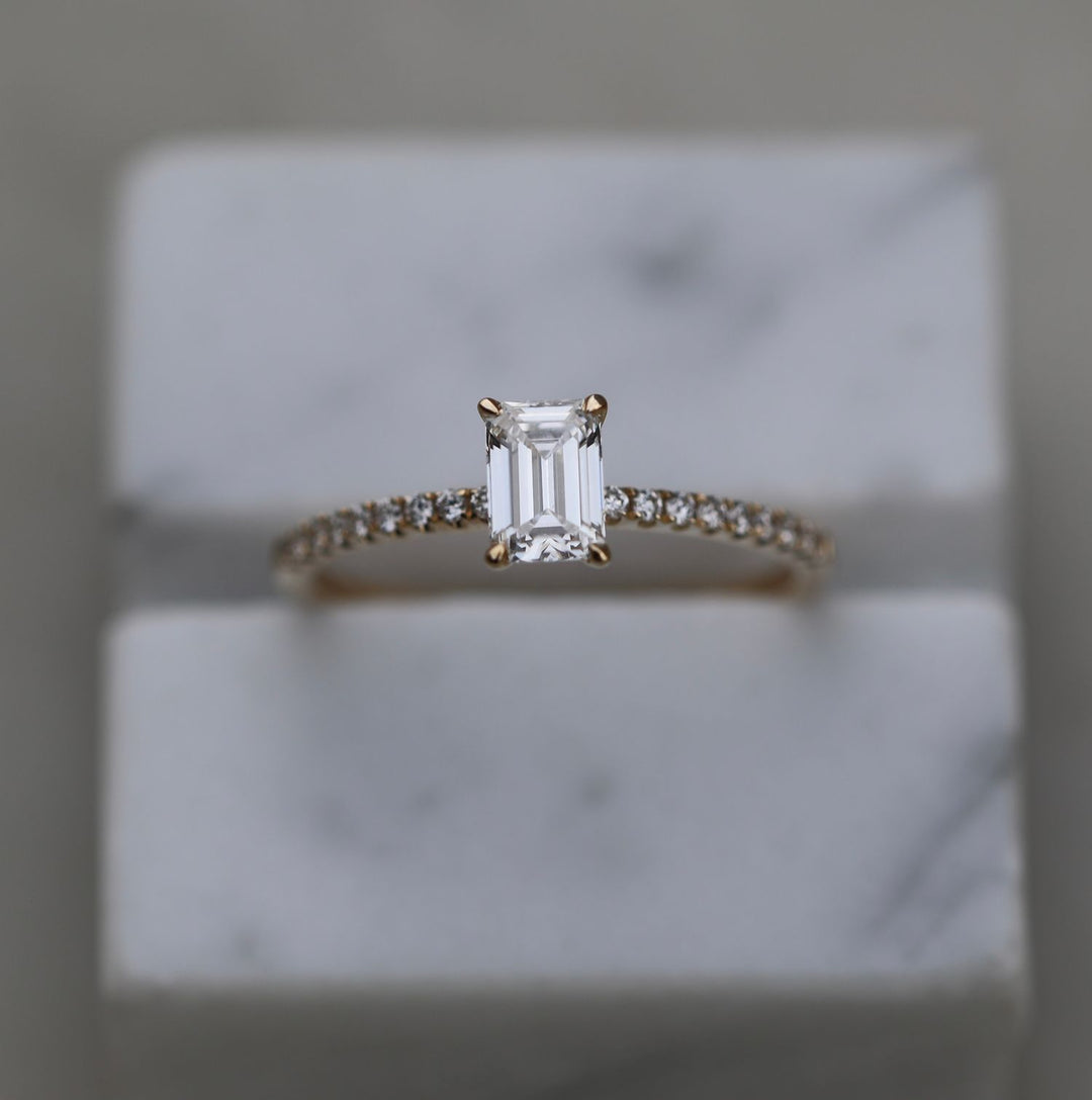 emerald cut diamond ring