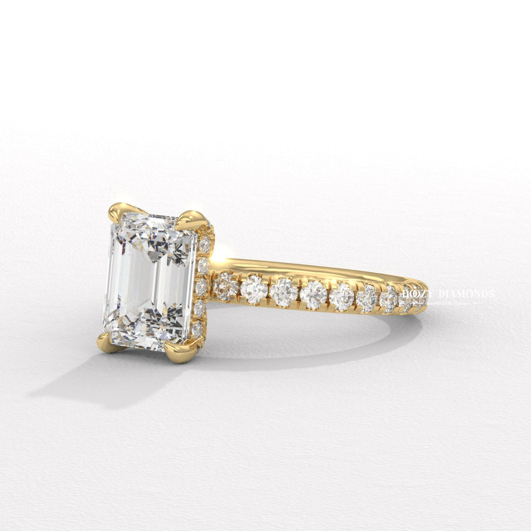 step cut diamond ring, engagement jewelry, bridal accessories, luxury bridal ring, handcrafted engagement ring, fine diamond jewelry, sparkling diamond ring, sparkling bridal ring, forever love ring,