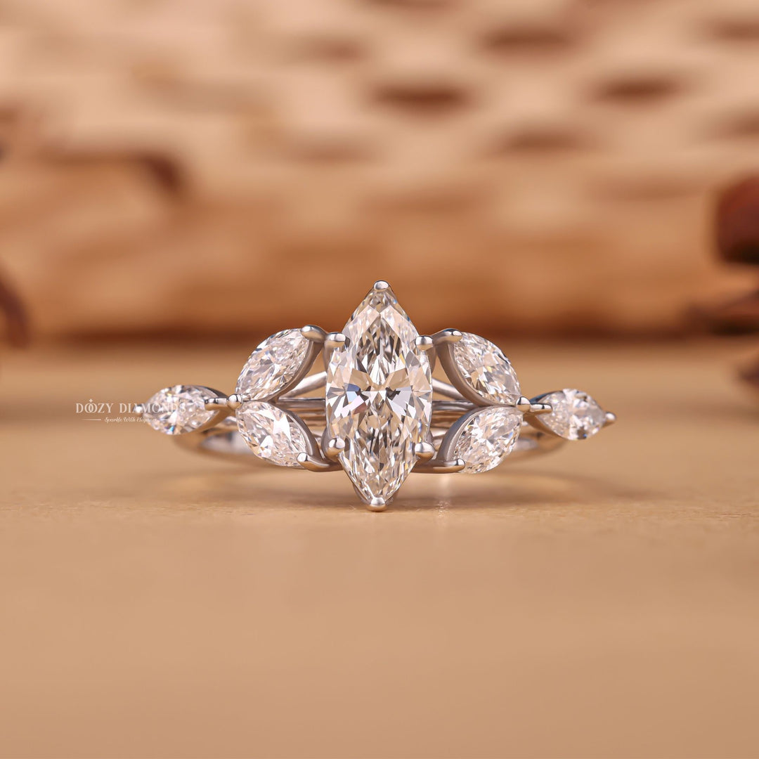 engagement ring, Marquise classic engagement ring, Marquise modern engagement ring, Marquise three-stone engagement ring, Marquise side stone engagement ring, 