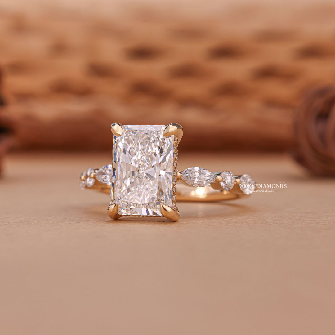 Radiant sustainable engagement ring, Radiant conflict-free engagement ring, Radiant lab-grown engagement ring, Radiant natural engagement ring, Radiant certified engagement