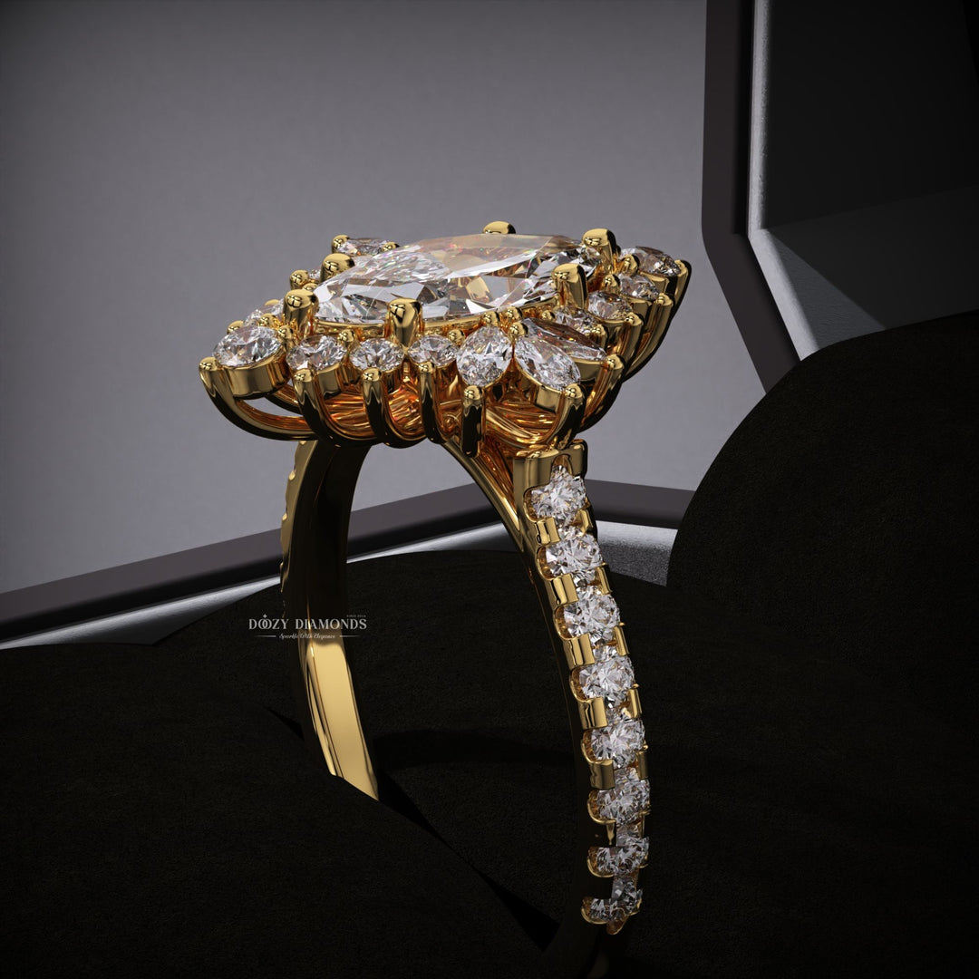 modern engagement ring
women’s diamond ring
fine jewelry engagement ring
marquise cluster ring
gold engagement jewelry
elegant diamond ring
lab diamond bridal ring