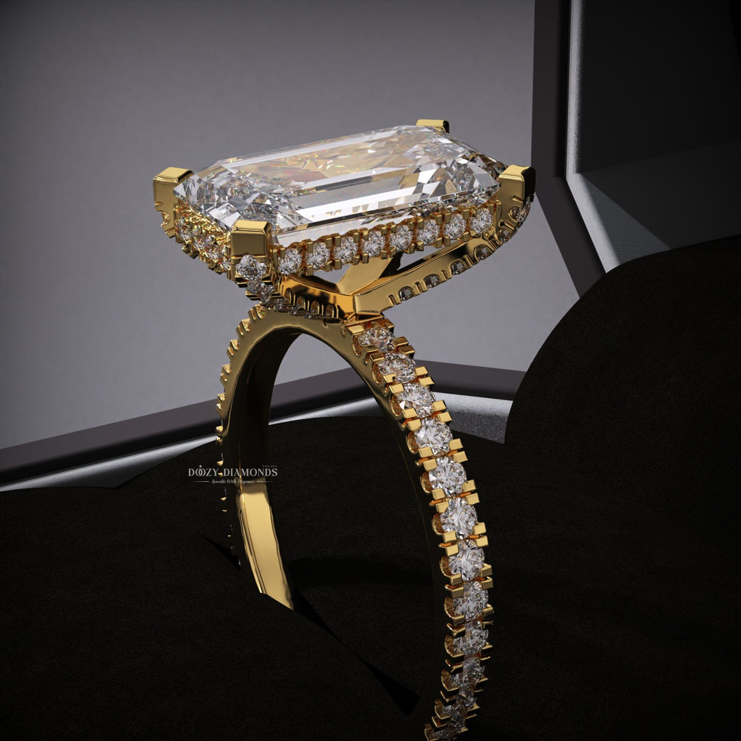 engagement ring
elongated emerald ring