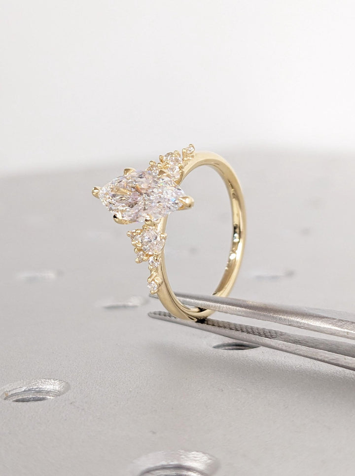 marquise cluster diamond setting,