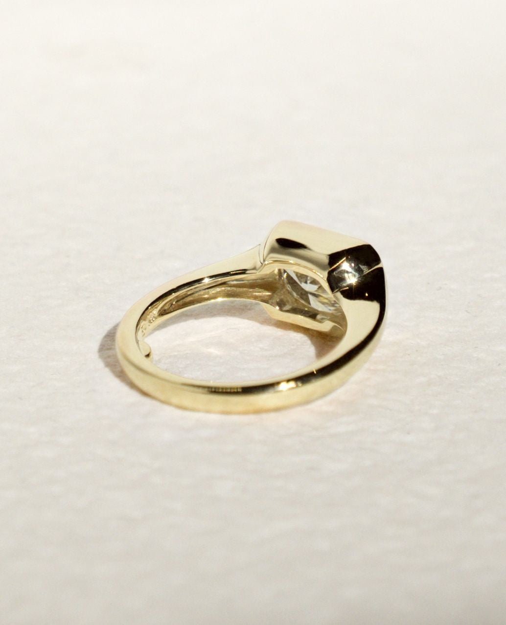 1.0 - 3.0 CT Radiant Cut Lab Grown Diamond Bezel Engagement Ring - Doozy Diamonds