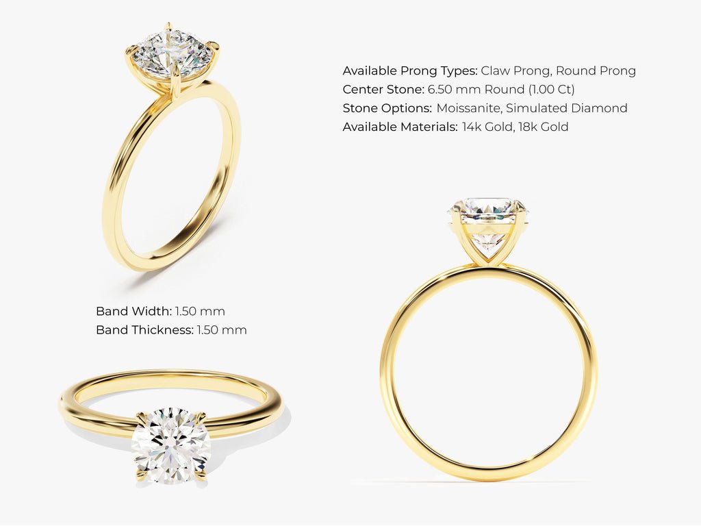 Round cut engagement ring shown with authenticity certificate