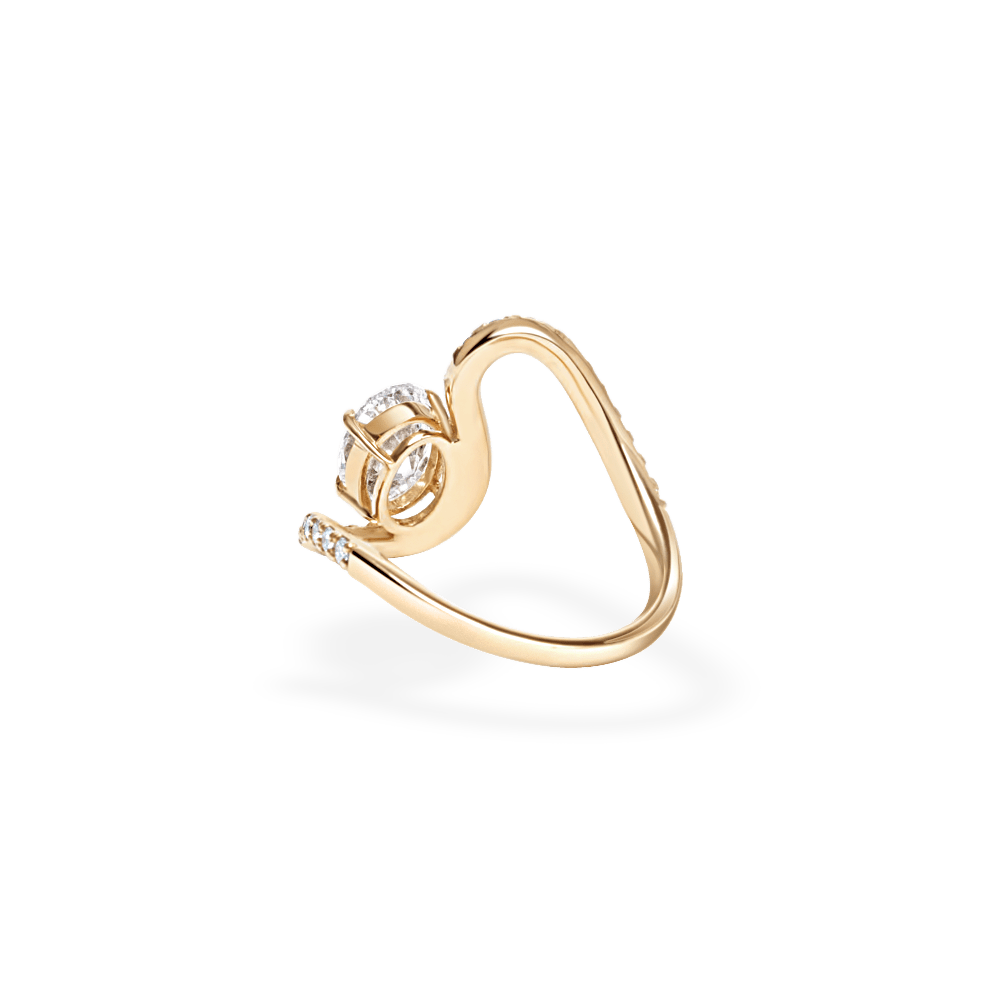 1.0CT - 2.0CT Oval Cut Lab Grown Diamond Wave Engagement Ring for Women - Doozy Diamonds