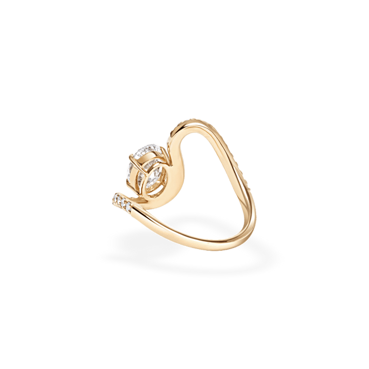 1.0CT - 2.0CT Oval Cut Lab Grown Diamond Wave Engagement Ring for Women - Doozy Diamonds