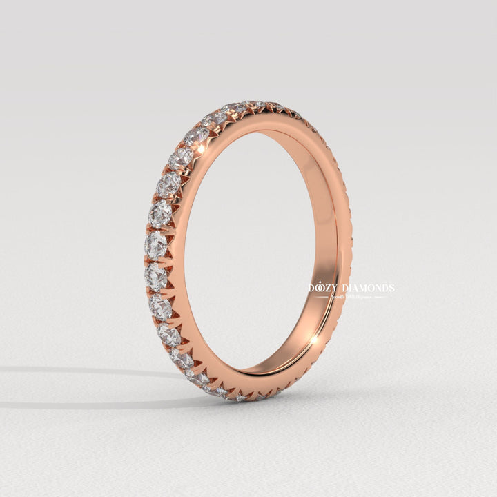 Round Lab Created Diamond Eternity Wedding Band for Women