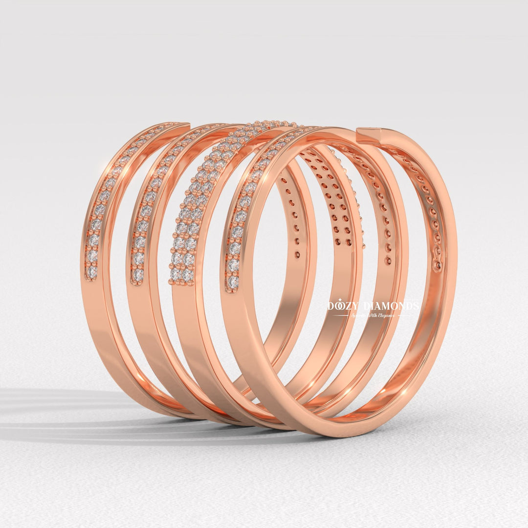 Round Diamond Spring Wedding Band - Lab Grown Diamond