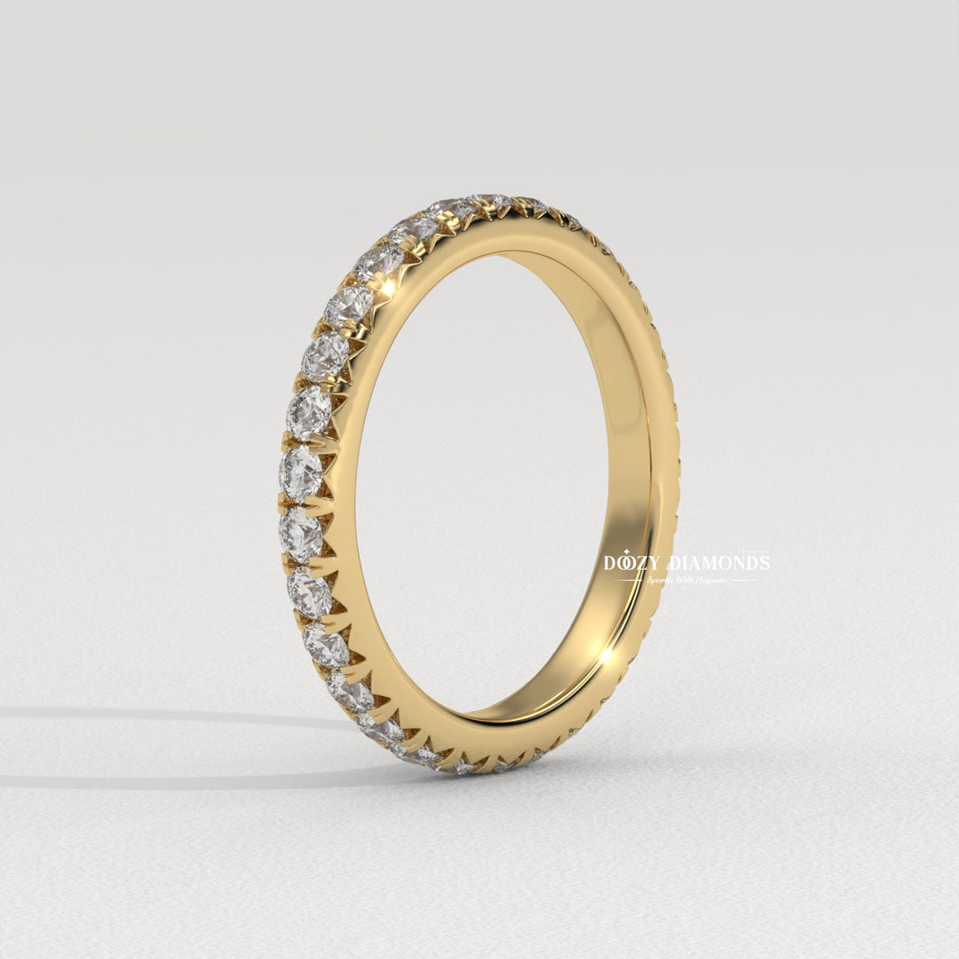 Round Lab Created Diamond Eternity Wedding Band for Women