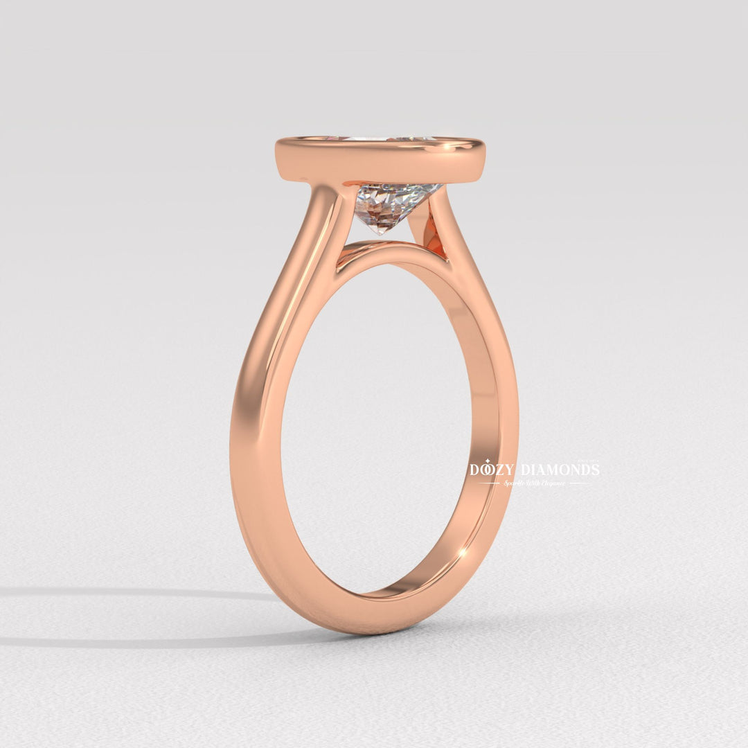 Bezel Set Engagement Ring – Oval Diamond