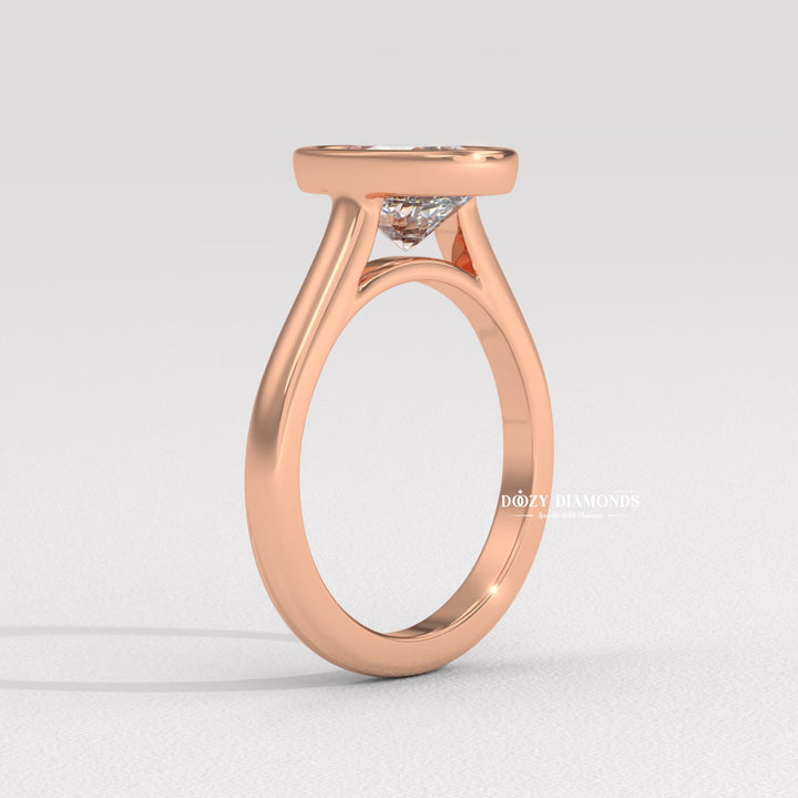 Bezel Set Engagement Ring – Oval Diamond