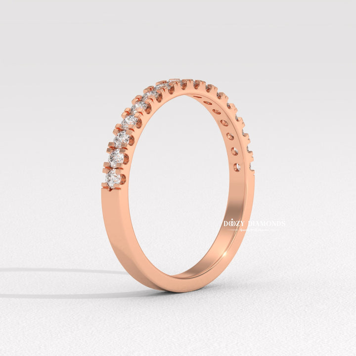 Round Lab Created Diamond Eternity Wedding Band for Women