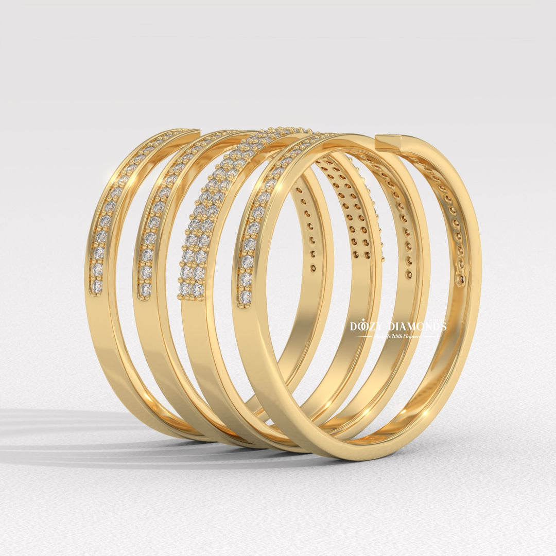 Round Diamond Spring Wedding Band - Lab Grown Diamond