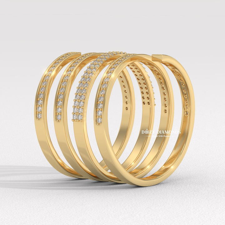 Round Diamond Spring Wedding Band - Lab Grown Diamond
