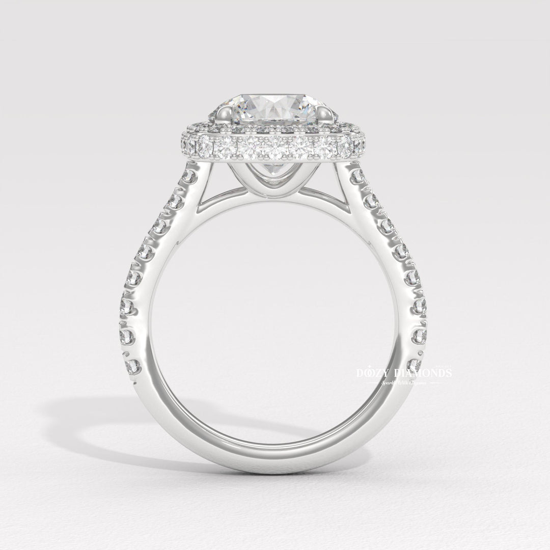 ethical bridal jewelry, modern bridal ring, elegant proposal ring, sustainable luxury jewelry, fine diamond engagement ring, bridal halo diamond ring, romantic proposal jewelry, classic round halo ring, luxury lab diamond engagement ring.