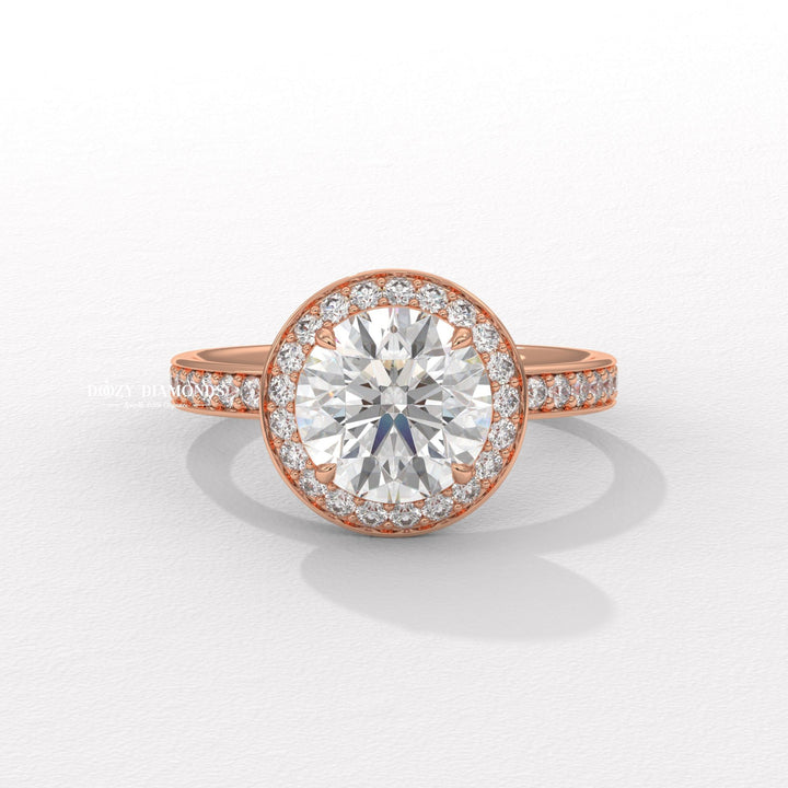 ethical bridal jewelry, modern bridal ring, elegant proposal ring, sustainable luxury jewelry, fine diamond engagement ring, bridal halo diamond ring, romantic proposal jewelry, classic round halo ring, luxury lab diamond engagement ring.