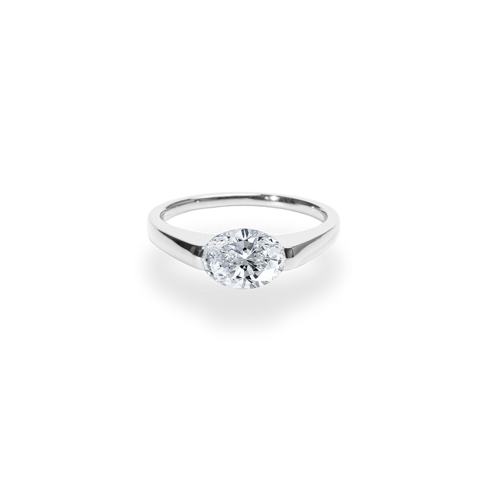1.0CT - 2.0CT East West Oval Cut Lab Grown Diamond Engagement Ring - Doozy Diamonds