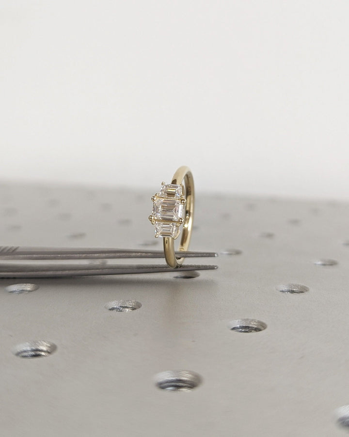 premium emerald cut engagement ring,
