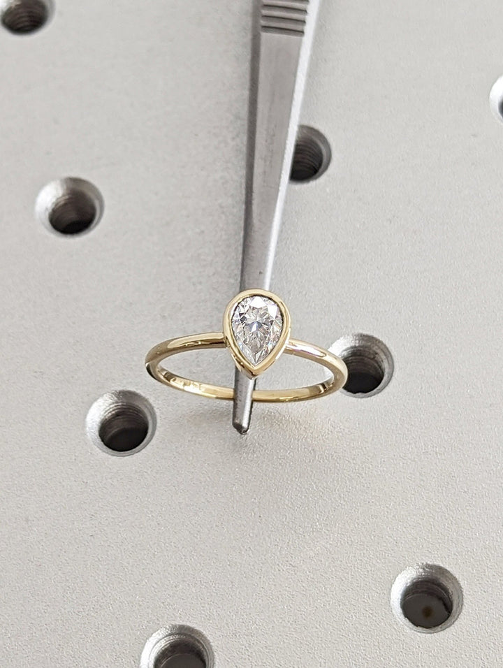 premium pear cut diamond ring