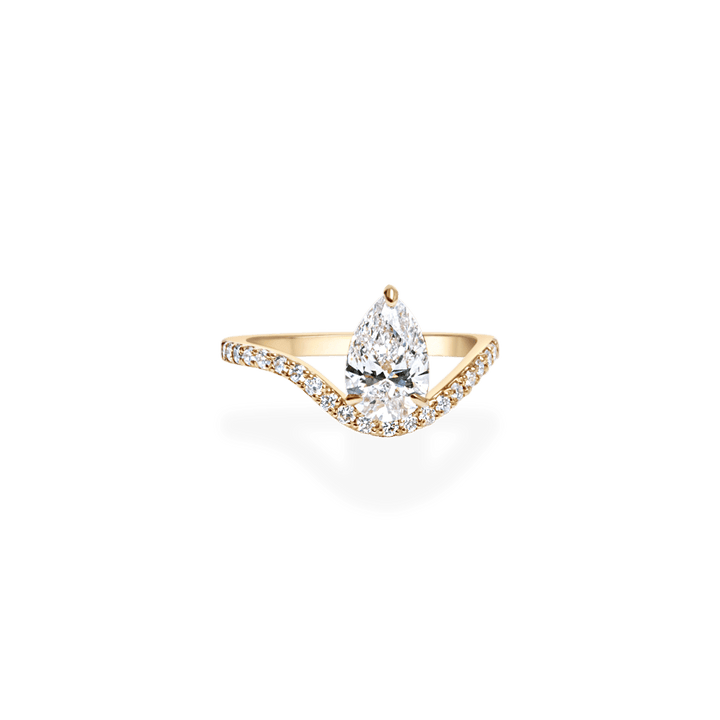 1.0CT - 2.0CT Pear Cut Lab Grown Diamond Wave Engagement Ring for Her - Doozy Diamonds