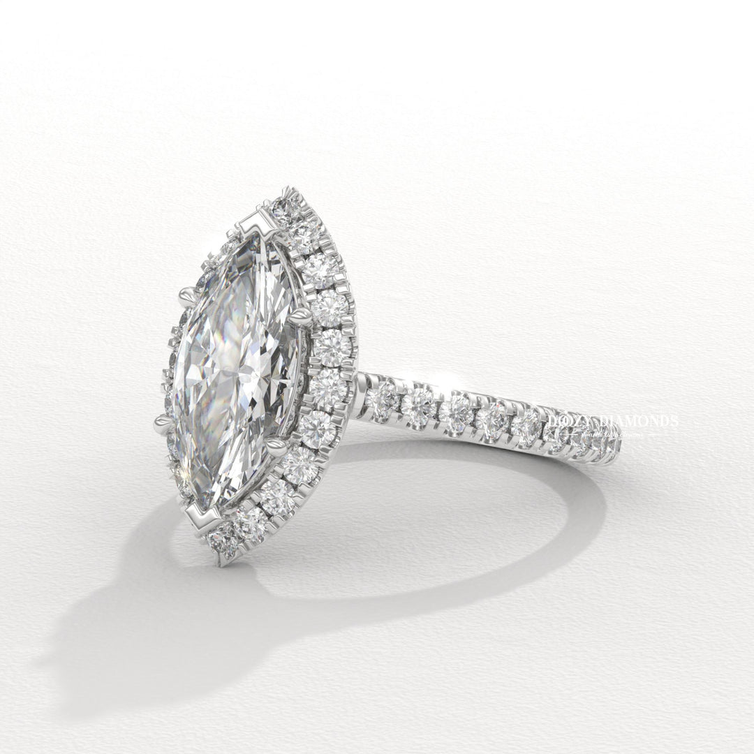 classic marquise engagement ring, luxury lab diamond engagement ring, elongated marquise diamond ring, vintage marquise ring, contemporary engagement ring, marquise cut jewelry, lab created bridal ring,
