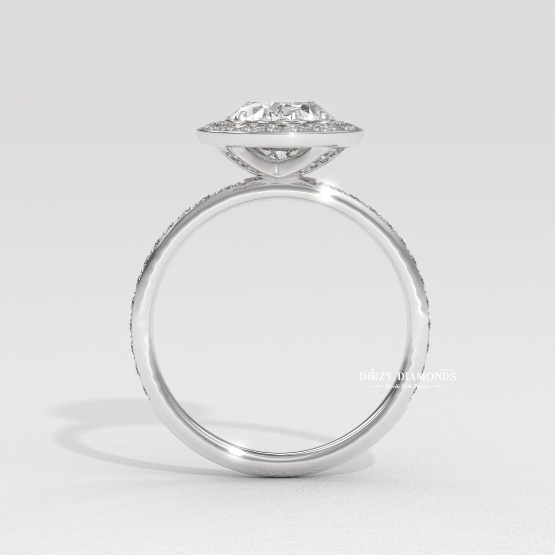 dazzling halo ring, solitaire halo engagement ring, diamond halo bridal set, elegant diamond ring, bridal diamond ring, oval center diamond ring, engagement ring with halo,