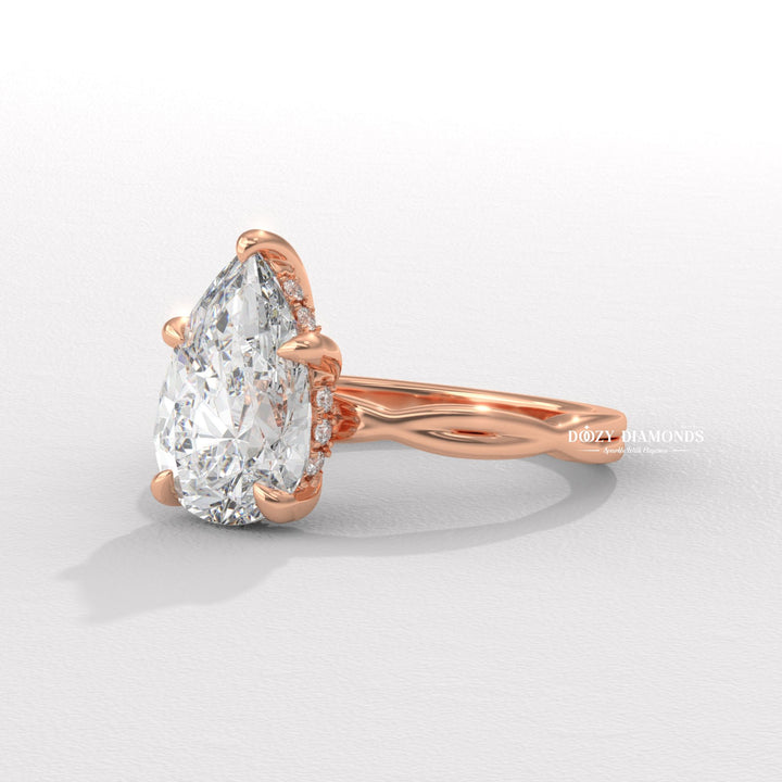 diamond wedding ring, engagement ring gift, luxury bridal jewelry, women’s engagement jewelry, handcrafted diamond ring, fine jewelry engagement ring, pear jewelry ring, proposal diamond ring,