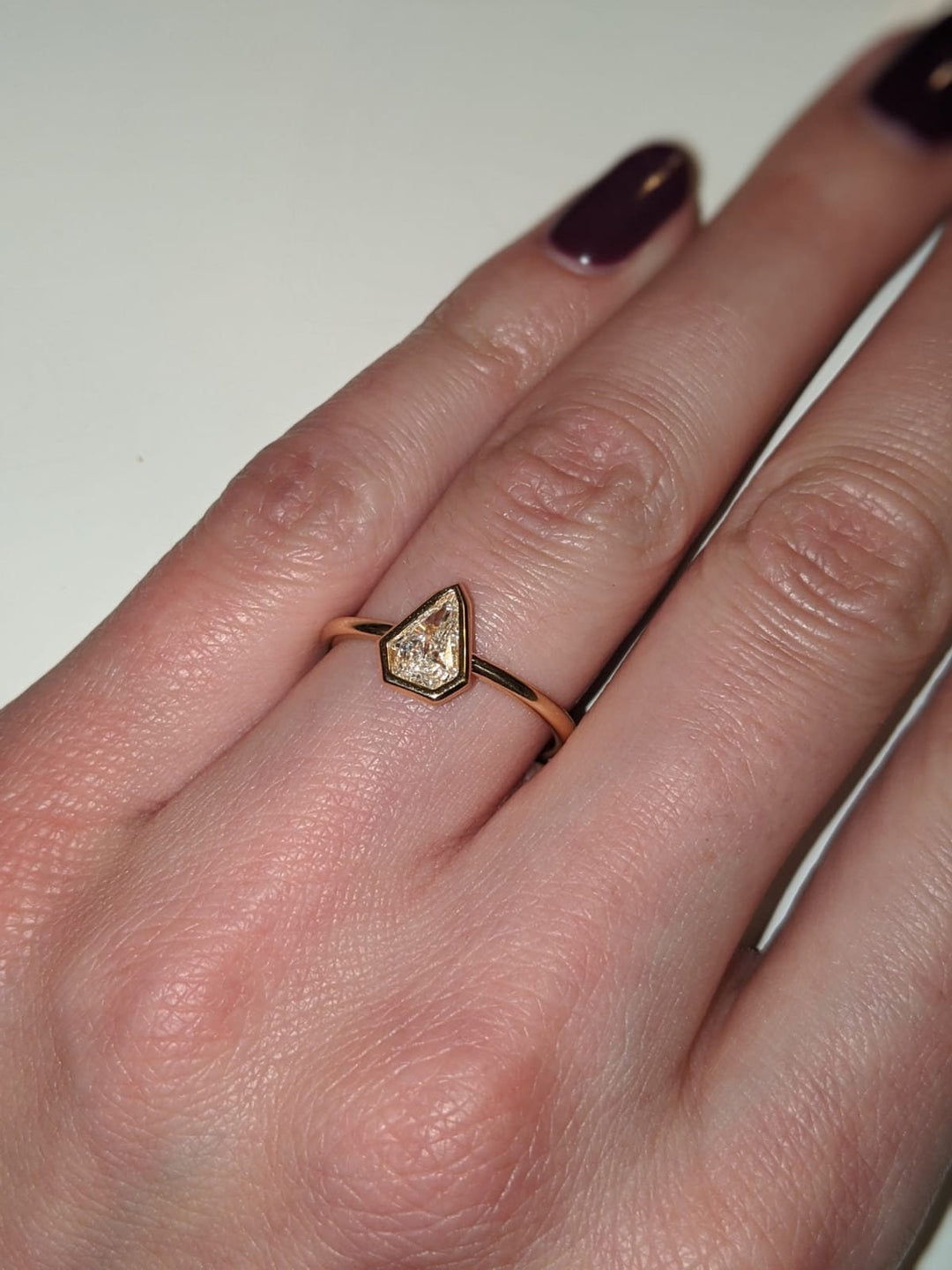 kite cut engagement ring with modern elegance