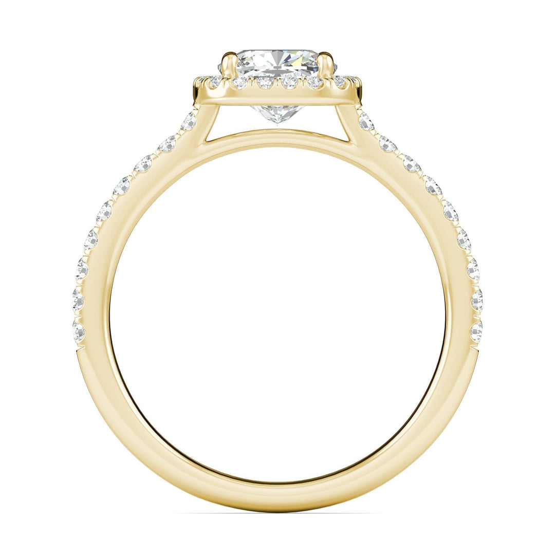 0.76 CT Cushion F - VS1 Diamond Halo & Pave Setting Engagement Ring - Doozy Diamonds