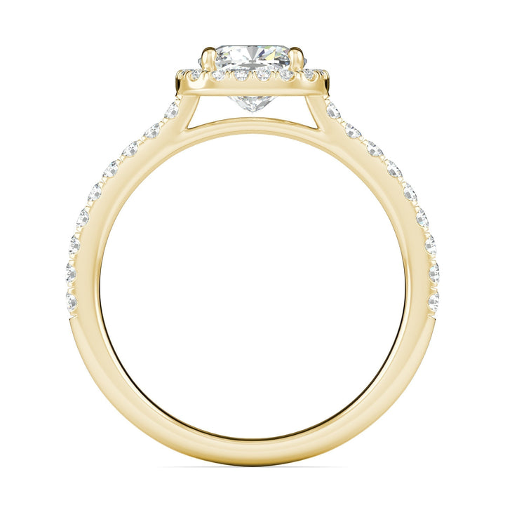 0.76 CT Cushion F - VS1 Diamond Halo & Pave Setting Engagement Ring - Doozy Diamonds