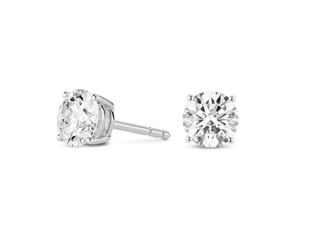 2ct Round Brilliant F-VS Lab-Grown Diamond Solitaire Stud Earrings