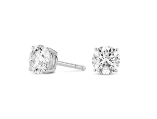 2ct Round Brilliant F-VS Lab-Grown Diamond Solitaire Stud Earrings