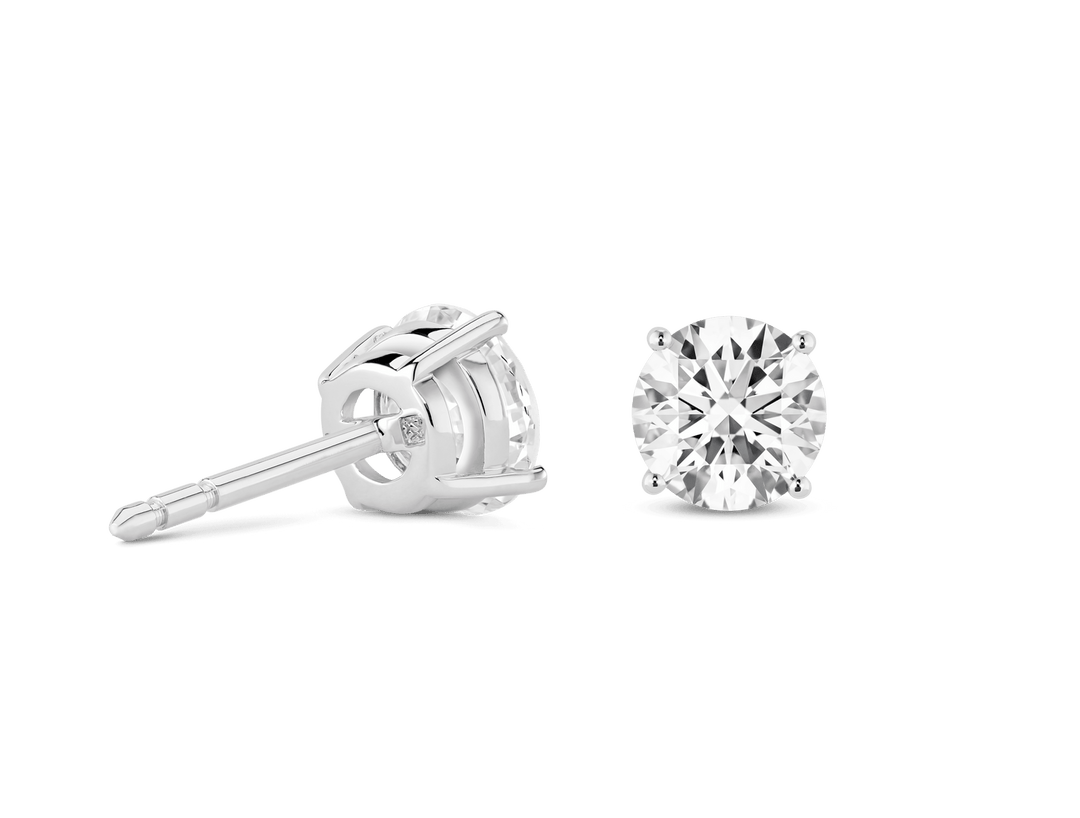 2ct Round Brilliant F-VS Lab-Grown Diamond Solitaire Stud Earrings