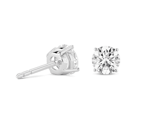 2ct Round Brilliant F-VS Lab-Grown Diamond Solitaire Stud Earrings