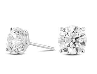 4ct Round Brilliant F-VS Lab-Grown Diamond Solitaire Stud Earrings