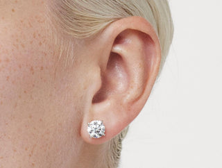 4ct Round Brilliant F-VS Lab-Grown Diamond Solitaire Stud Earrings